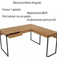 Mesa Angular Para Escritório Mdp preto - 5