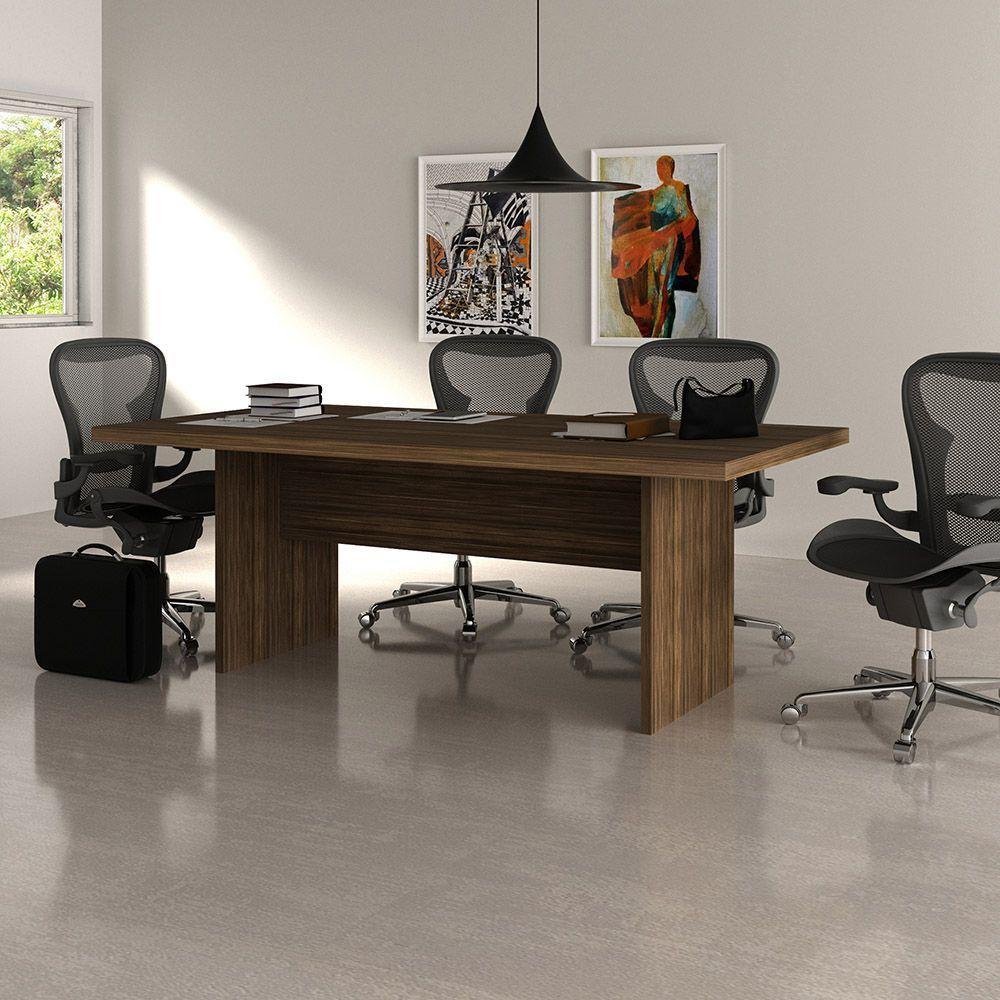 Mesa De Reunião Para Escritório Home Office Mdp Nogal - 3