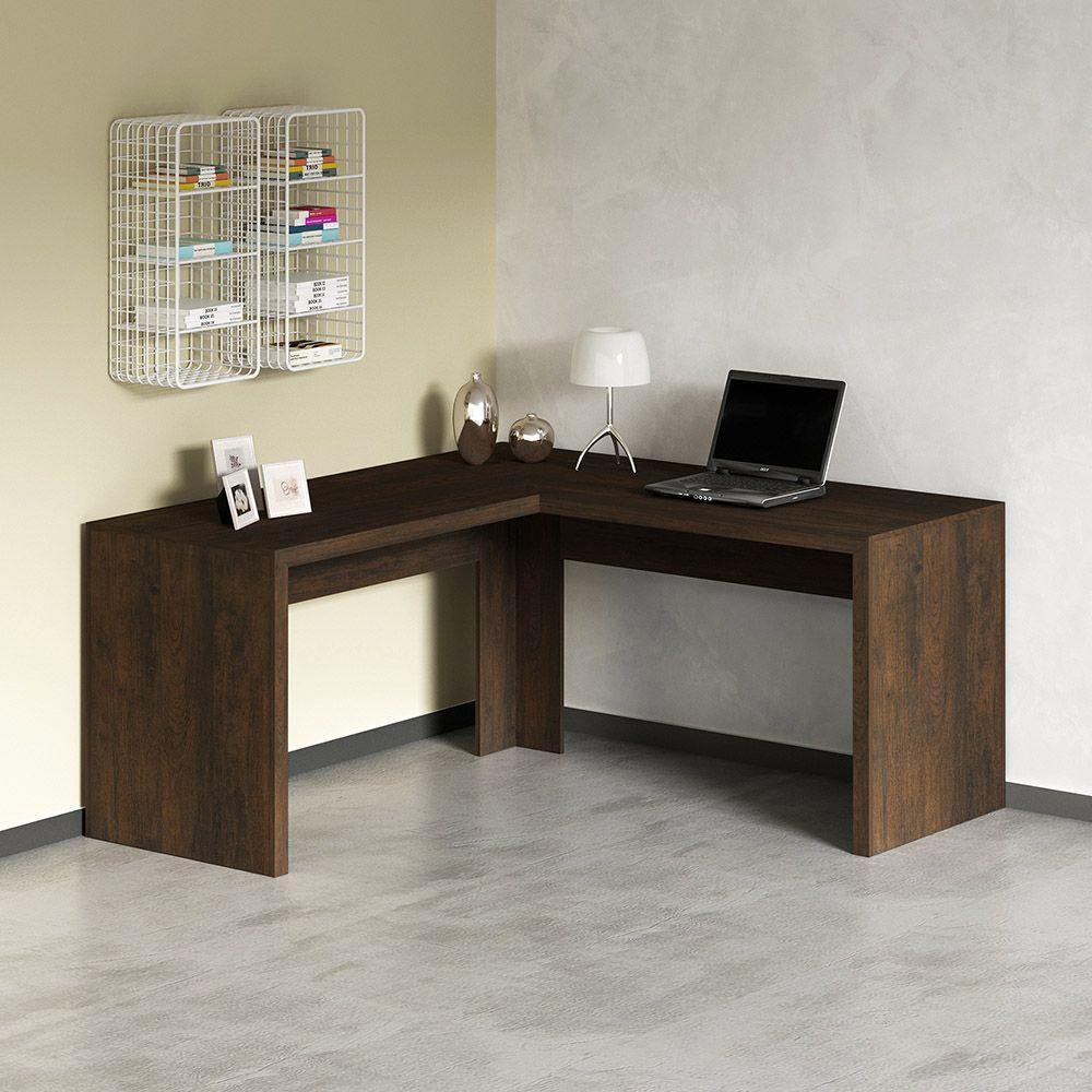 Mesa Angular Para Escritório Home Office Me4116 Mdp Rustico - 4