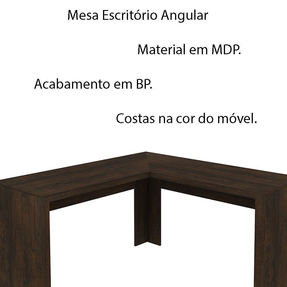 Mesa Angular Para Escritório Home Office Me4116 Mdp Rustico - 5