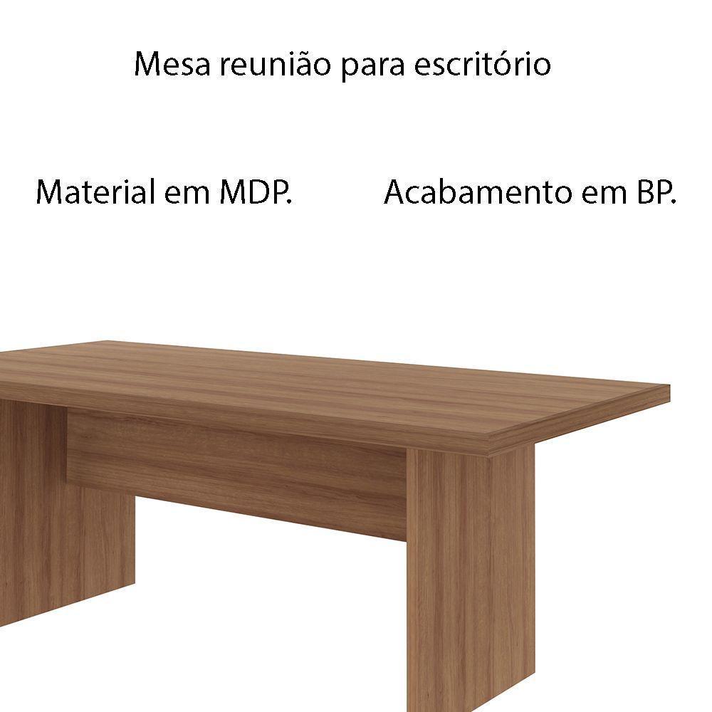 Mesa De Reunião Para Escritório Home Office Mdp Amendoa - 4