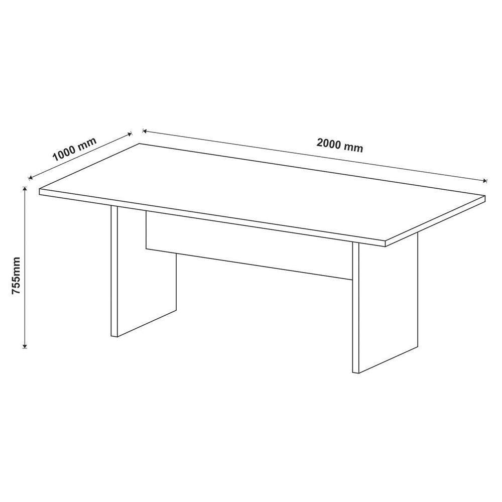 Mesa De Reunião Para Escritório Home Office Mdp Amendoa - 5