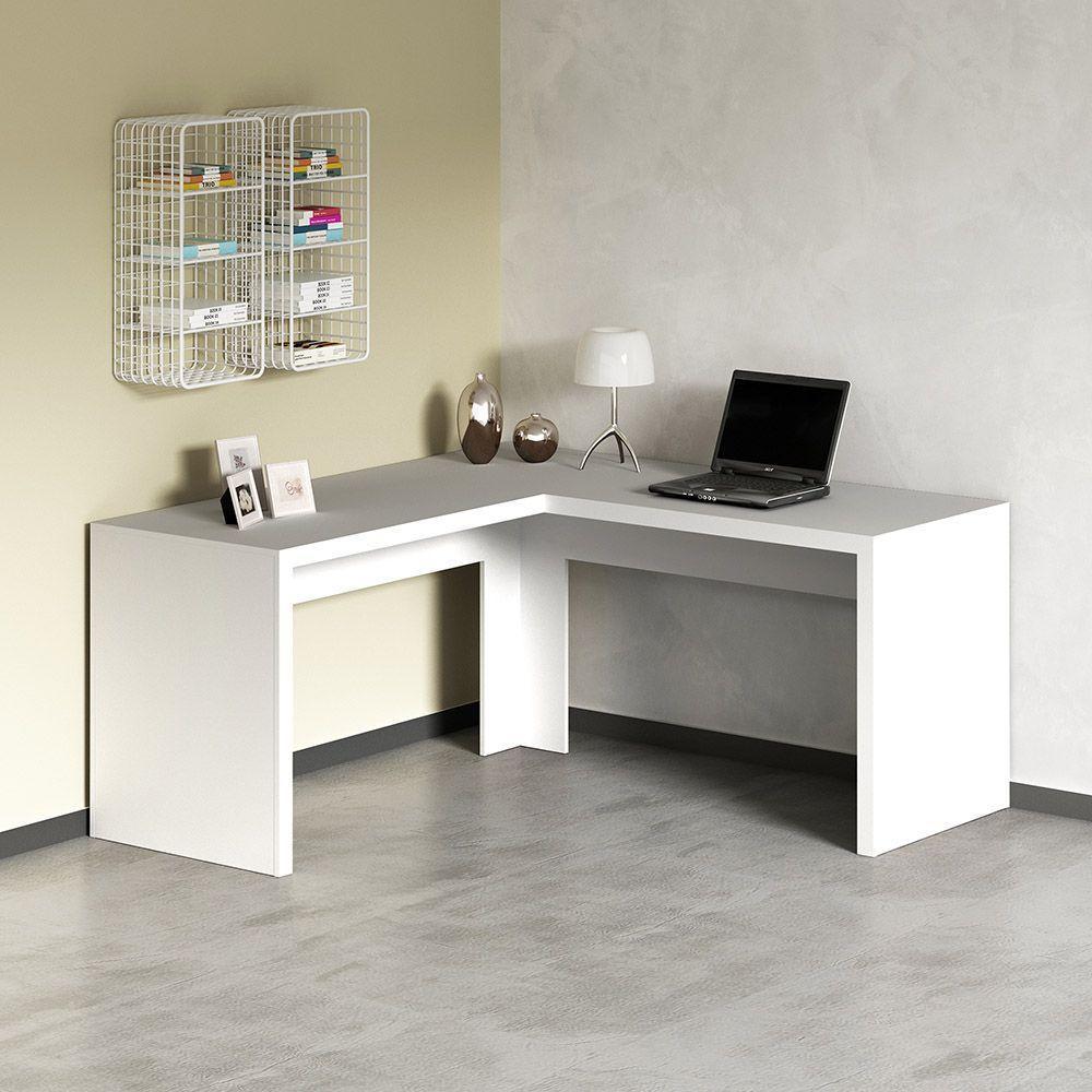 Mesa Angular Para Escritório Home Office Me4116 Mdp Branco - 3