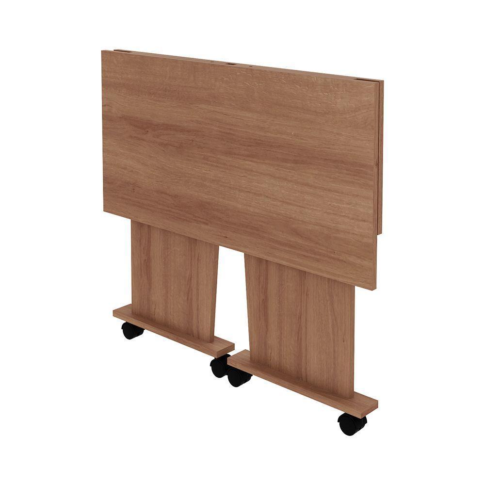 Mesa Com Rodizio Para Escritório Me4117 Mdp Amendoa - 5