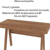 Mesa Escrivaninha Para Escritório Home Office Mdp Amendoa - 9