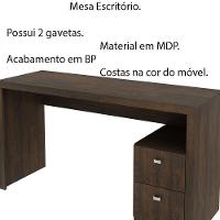 Mesa Com 2 Gavetas Para Escritório Home Office Mdp Rustico - 5