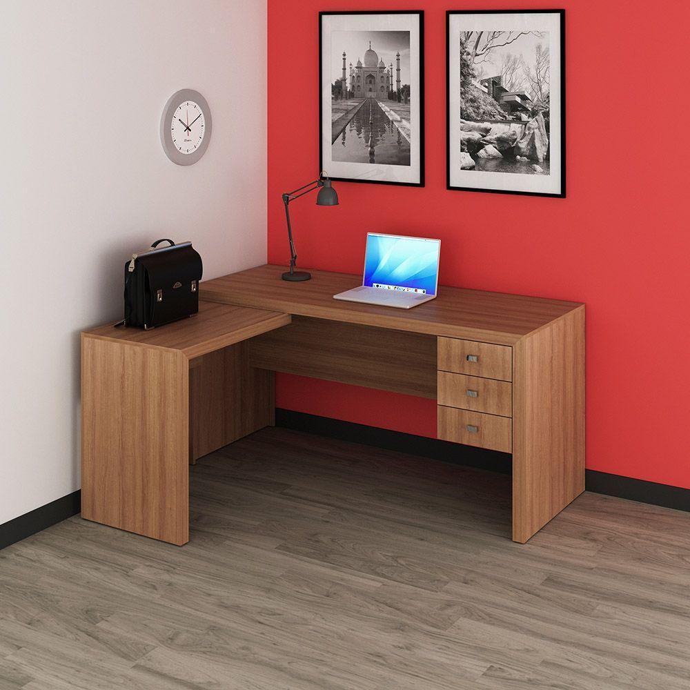 Mesa Para Escritório Home Office Me4106 Mdp Amendoa - 3