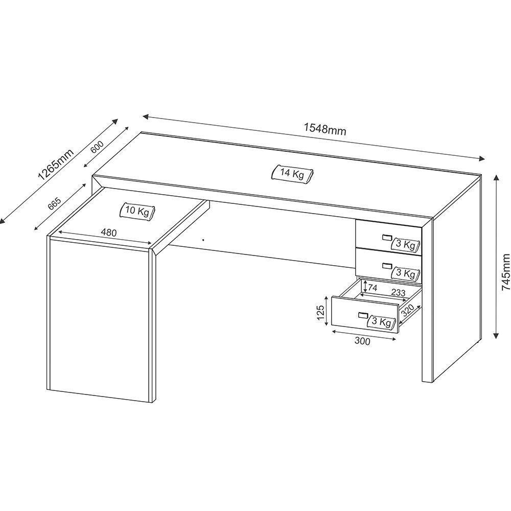 Mesa Para Escritório Home Office Me4106 Mdp Amendoa - 5