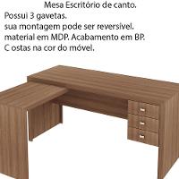 Mesa Para Escritório Home Office Me4106 Mdp Amendoa