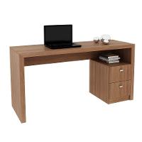 Mesa Com 2 Gavetas Para Escritório Home Office Mdp Amendoa - 3