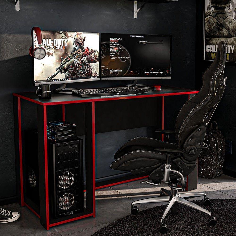 Mesa P/ Computador Notebook Singapura Preto/Vermelho - 6