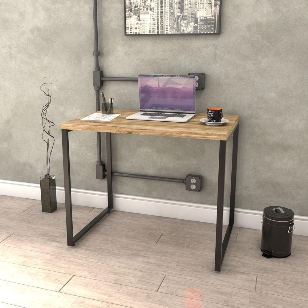 Kit 2 Mesas De Escritório Office 90cm Prisma C08 Carvalho - 5