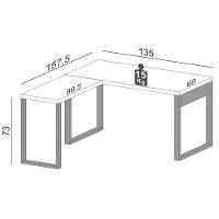 Mesa Escritório Em L Industrial F22 Freijó/preto Fosco - 2