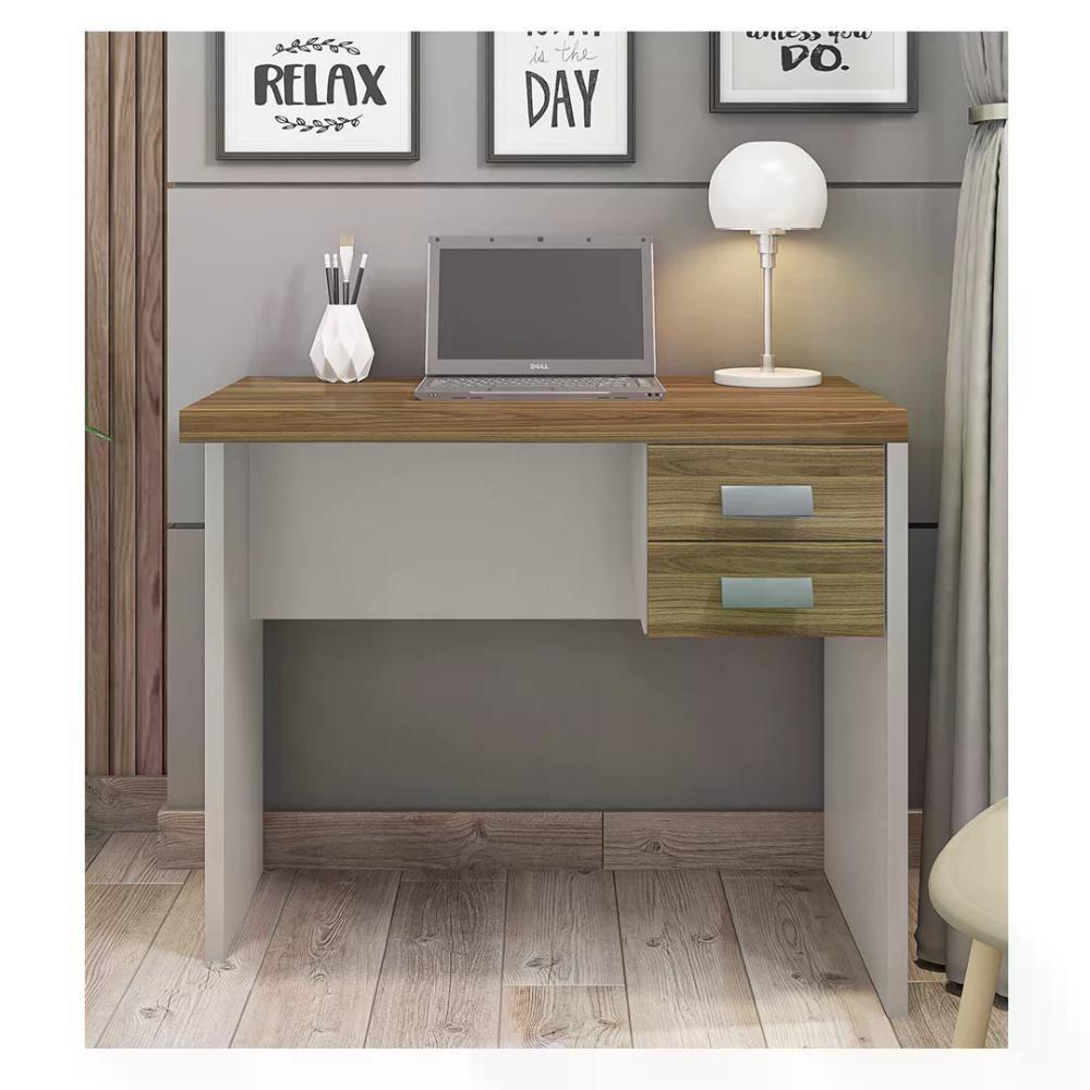 Mesa P/Computador 0,9 C/Gavteiro Louro Freijo Metalic Sued - 1