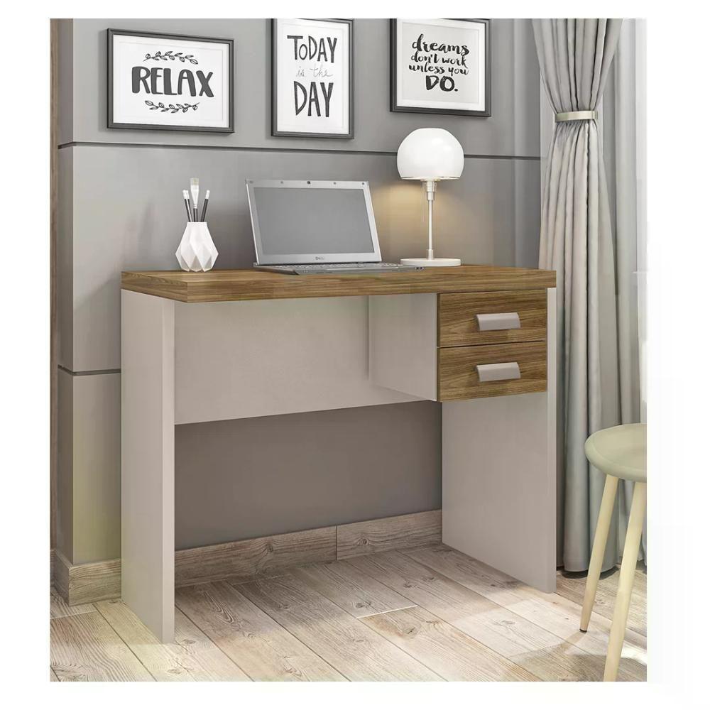 Mesa P/Computador 0,9 C/Gavteiro Louro Freijo Metalic Sued - 3