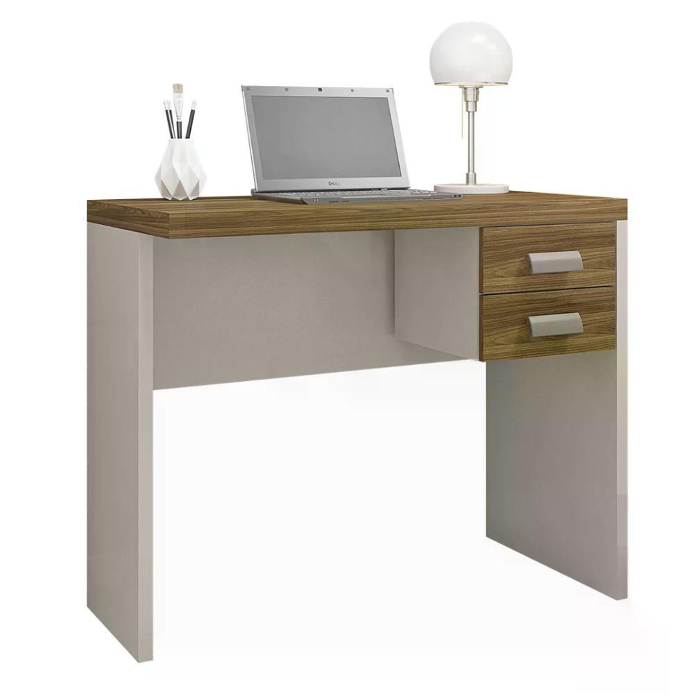 Mesa P/Computador 0,9 C/Gavteiro Louro Freijo Metalic Sued - 4