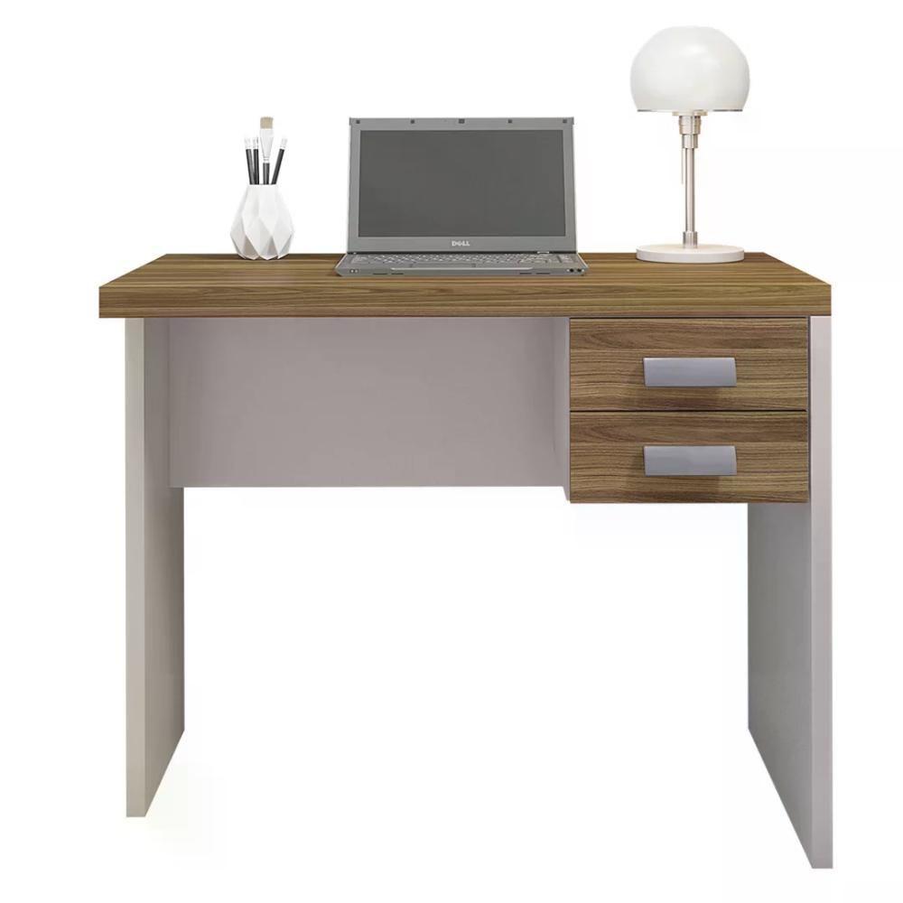 Mesa P/Computador 0,9 C/Gavteiro Louro Freijo Metalic Sued - 5