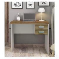 Mesa P/Computador 0,9 C/Gavteiro Louro Freijo Metalic Sued - 1