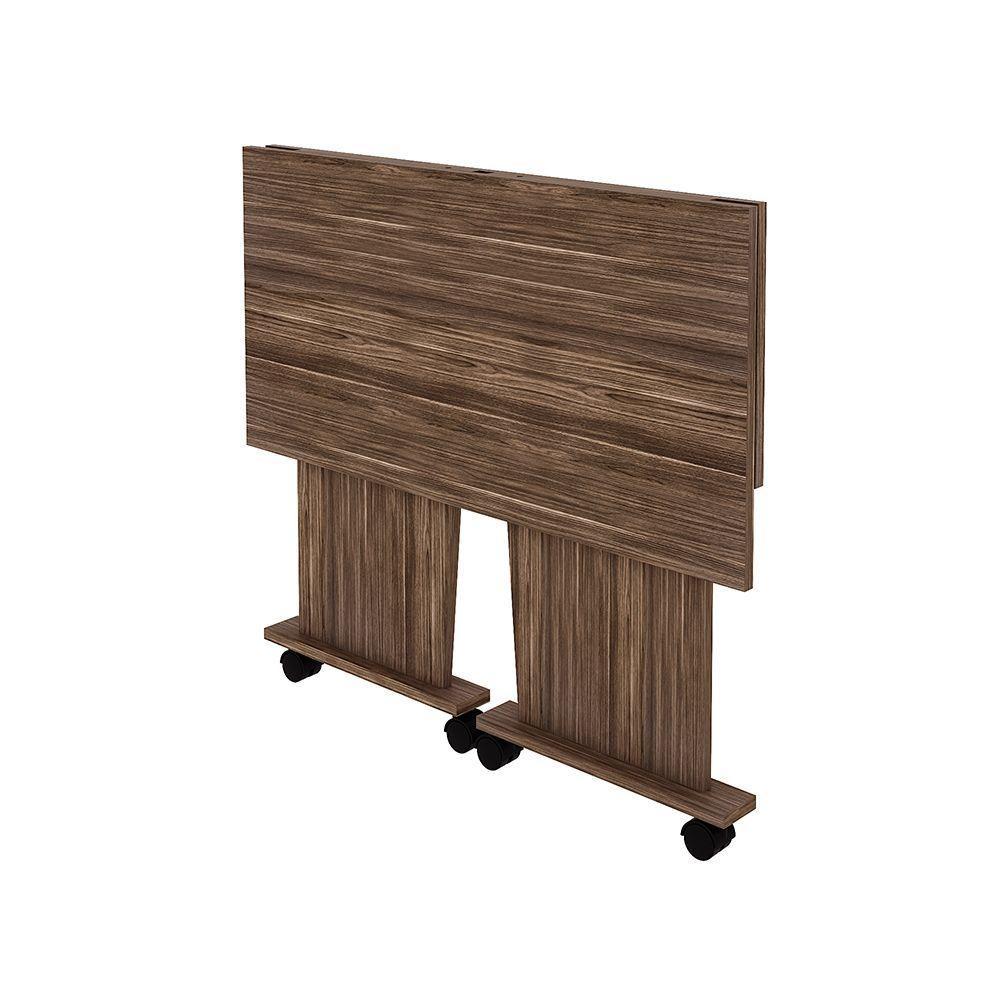 Mesa Com Rodizio P/ Escritório Home Office Mdp Nogal - 2