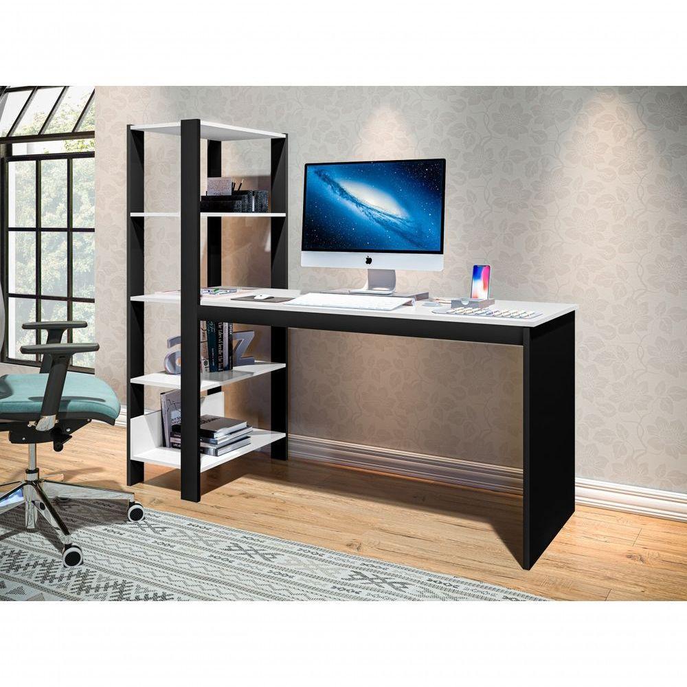 Mesa Industrial Para Escritório Simet Preto E Branco - 2