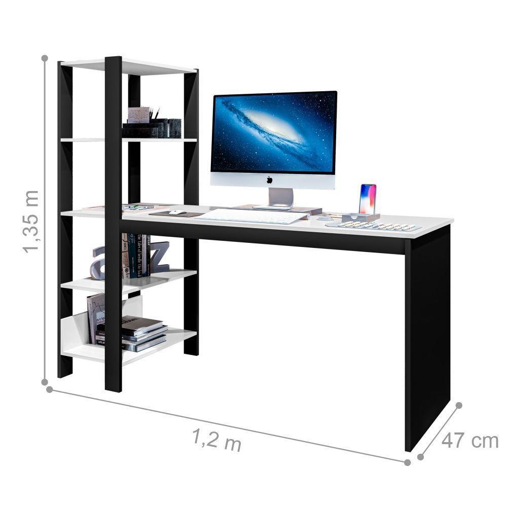 Mesa Industrial Para Escritório Simet Preto E Branco - 3