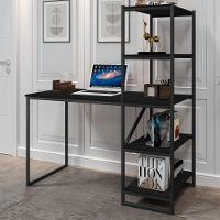 Mesa Industrial Para Escritório Com Prateleira Frist Preto - 1