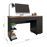 Escrivaninha Com 1 Porta E 2 Gavetas Mel/preto Mel/preto - 2