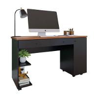 Escrivaninha Com 1 Porta E 2 Gavetas Mel/preto Mel/preto - 3