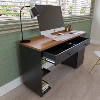 Escrivaninha Com 1 Porta E 2 Gavetas Mel/preto Mel/preto - 4