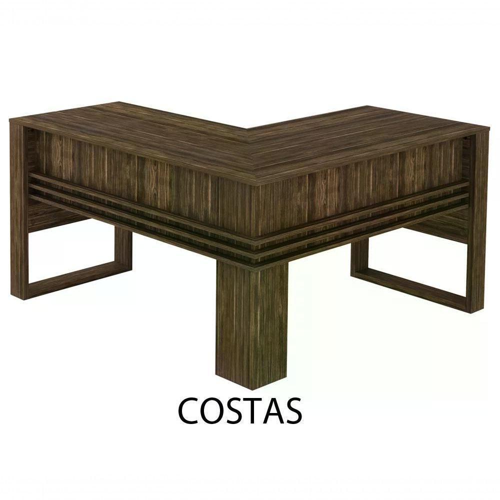 Mesa Escrivaninha Angular Para Escritorio Me4145 Nogal - 6