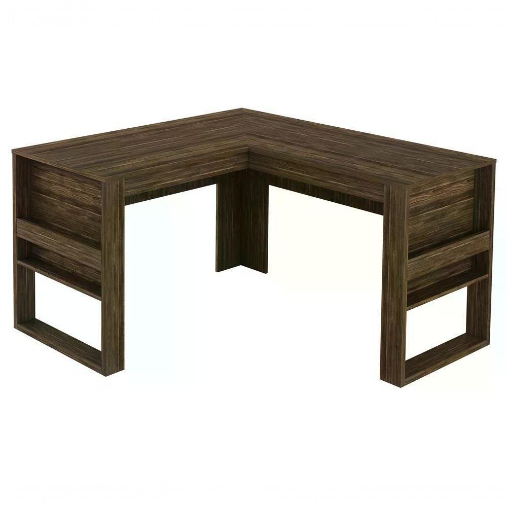 Mesa Escrivaninha Angular Para Escritorio Me4145 Nogal - 7