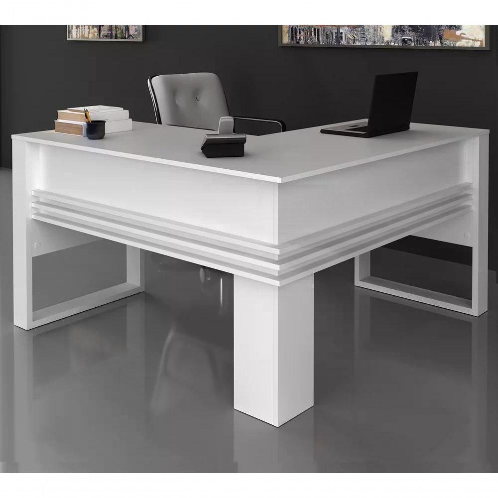 Mesa Escrivaninha Angular Para Escritorio Me4145 Branco - 1