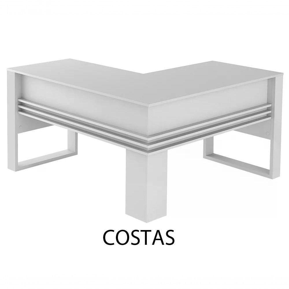 Mesa Escrivaninha Angular Para Escritorio Me4145 Branco - 6