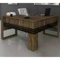 Mesa Escrivaninha Angular Para Escritorio Me4145 Nogal Preto - 1