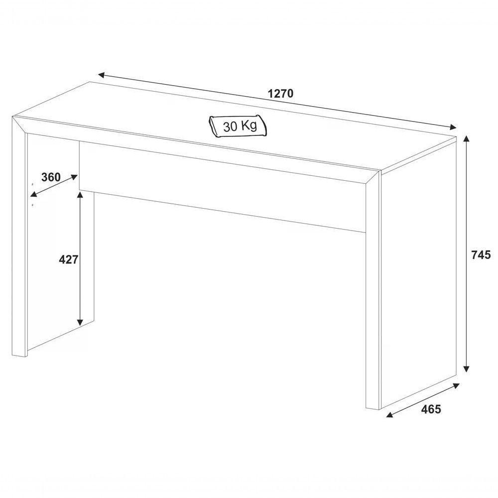 Mesa Escrivaninha Para Escritorio Me4135 Nogal Nogal - 6