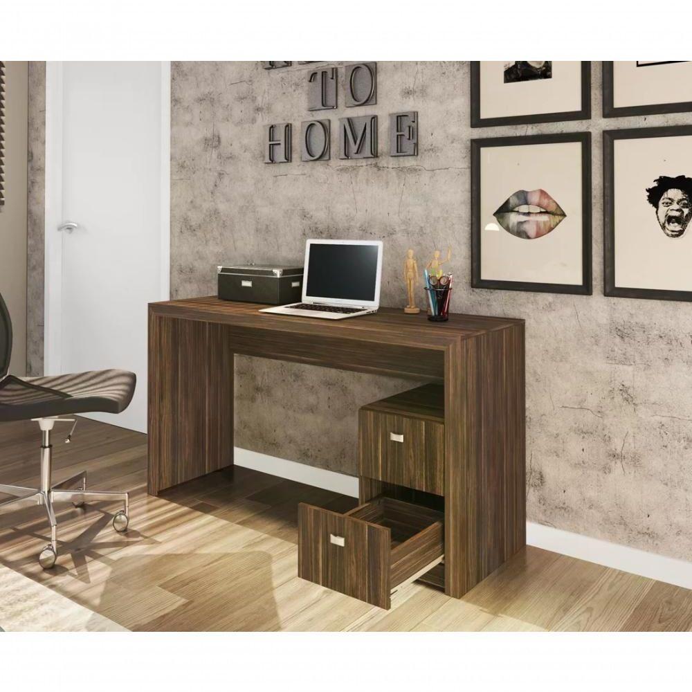 Mesa Para Computador / Escritorio 2 Gavetas Me4130 Nogal - 2