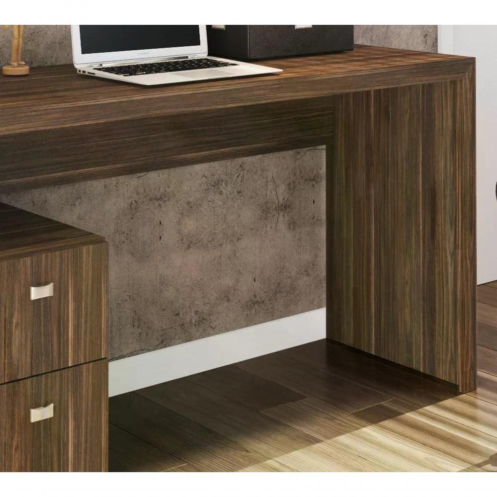 Mesa Para Computador / Escritorio 2 Gavetas Me4130 Nogal - 4