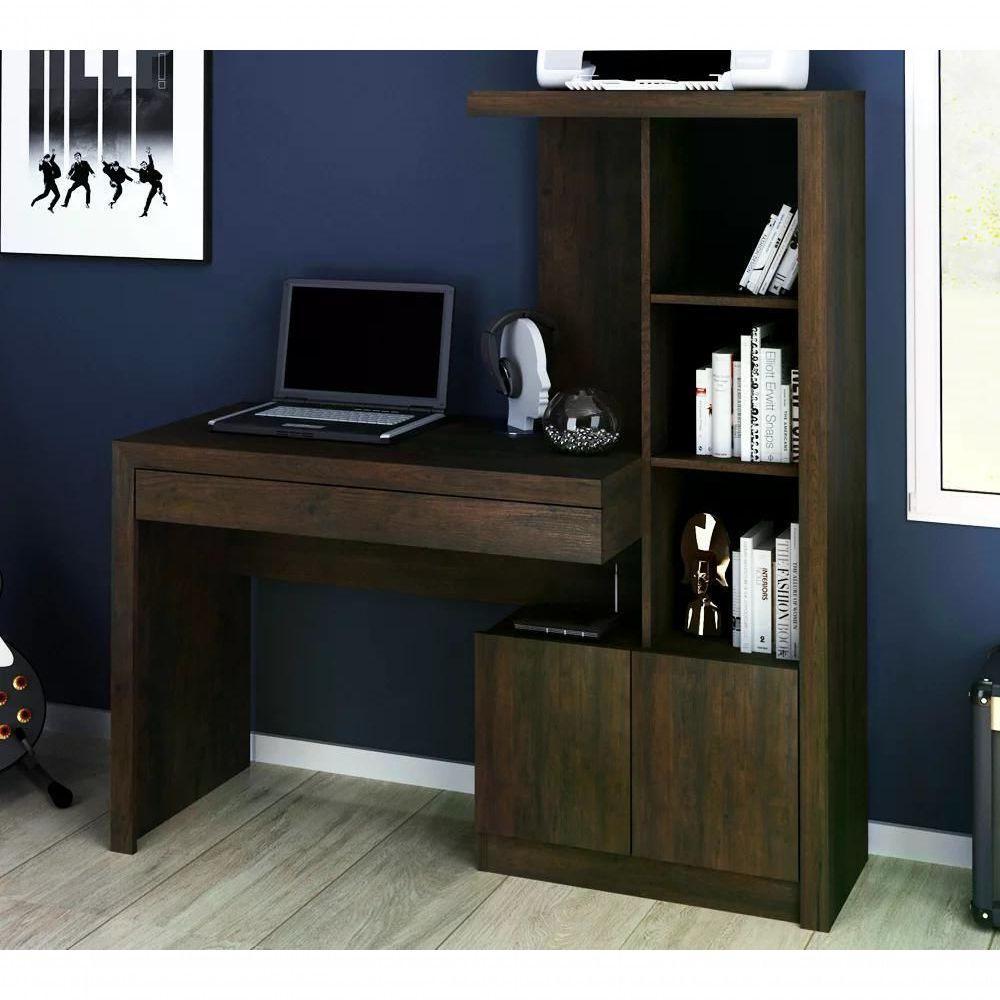 Escrivaninha Para Computador Com Armário Me4143 Rustico - 1