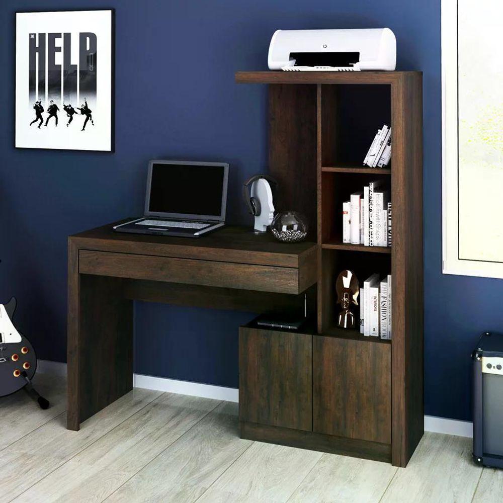Escrivaninha Para Computador Com Armário Me4143 Rustico - 2