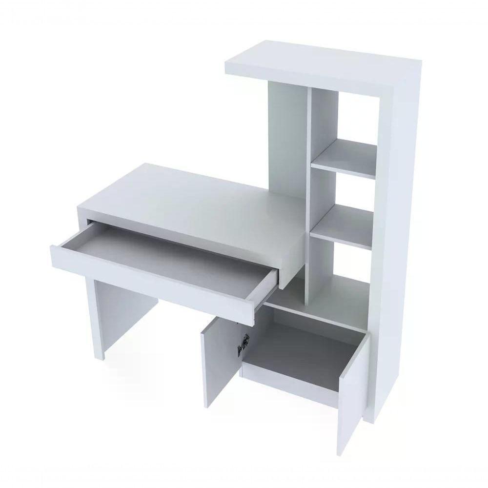Escrivaninha Para Computador Com Armário Me4143 Branco - 10