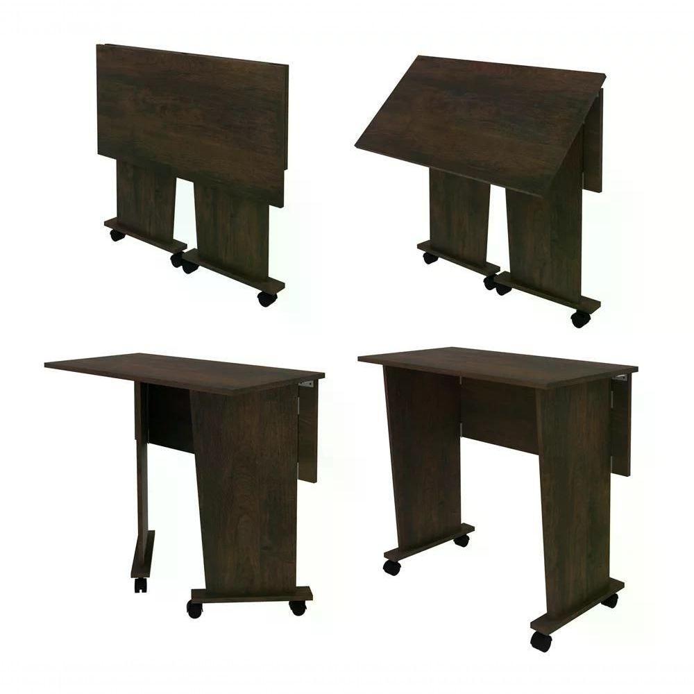 Mesa Multiuso Dobravel Para Notebook Me4117 Rustico Rustico - 4