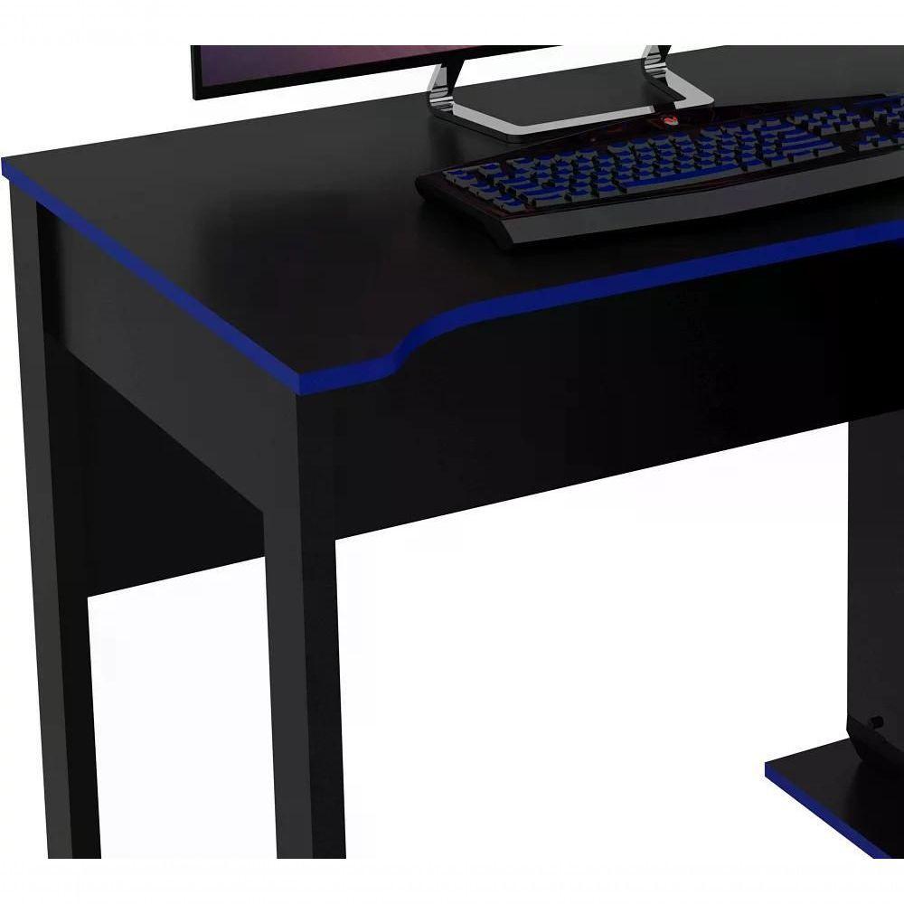 Mesa Para Computador Gamer Me4161 Preto Azul Preto Azul - 6