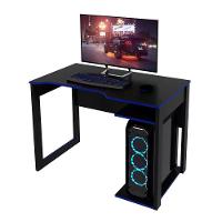 Mesa Para Computador Gamer Me4161 Preto Azul Preto Azul - 1