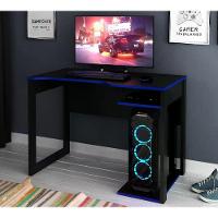 Mesa Para Computador Gamer Me4161 Preto Azul Preto Azul - 17