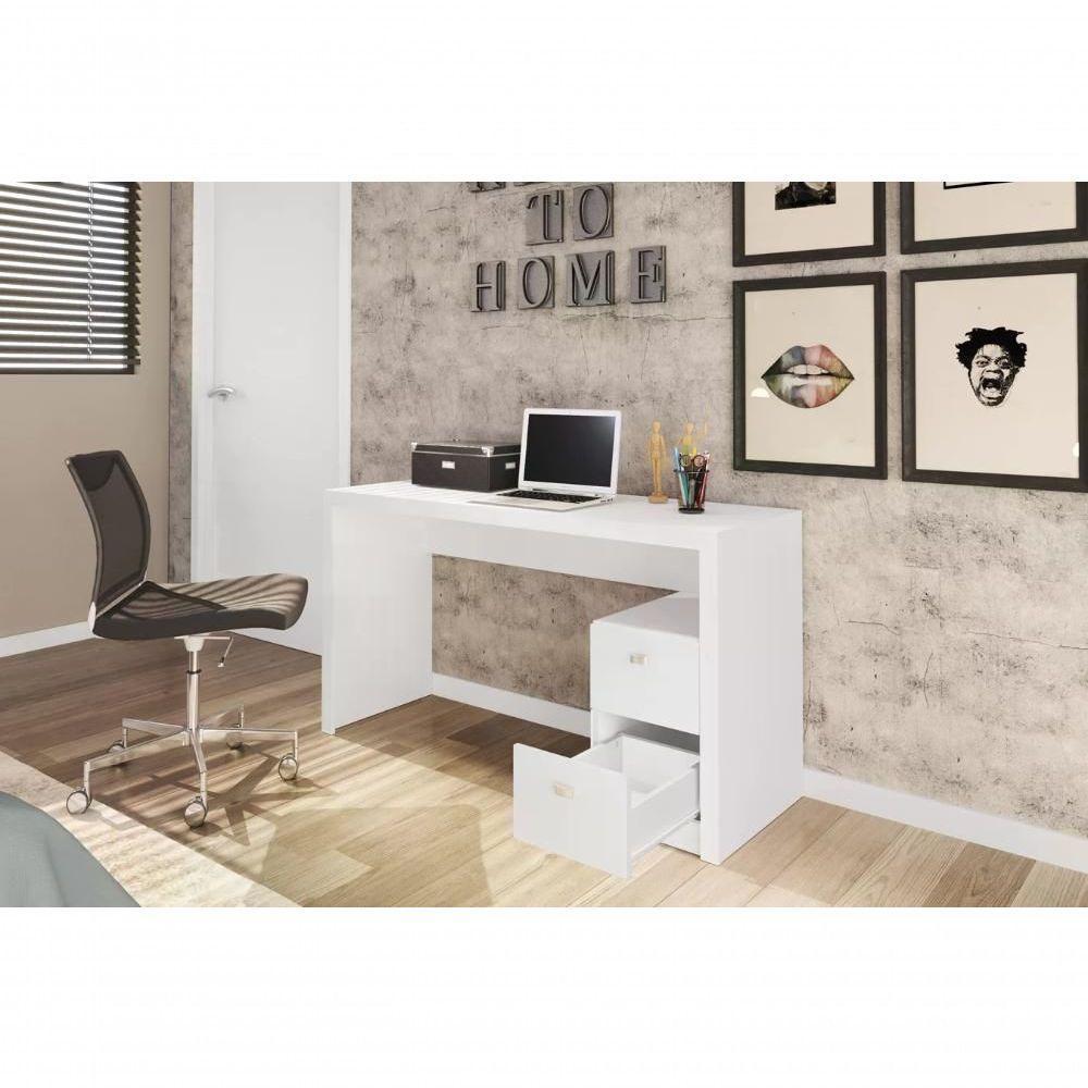Mesa Para Computador / Escritorio 2 Gavetas Me4130 Branco - 2