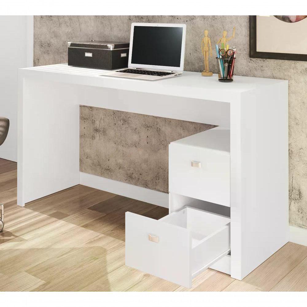 Mesa Para Computador / Escritorio 2 Gavetas Me4130 Branco - 5