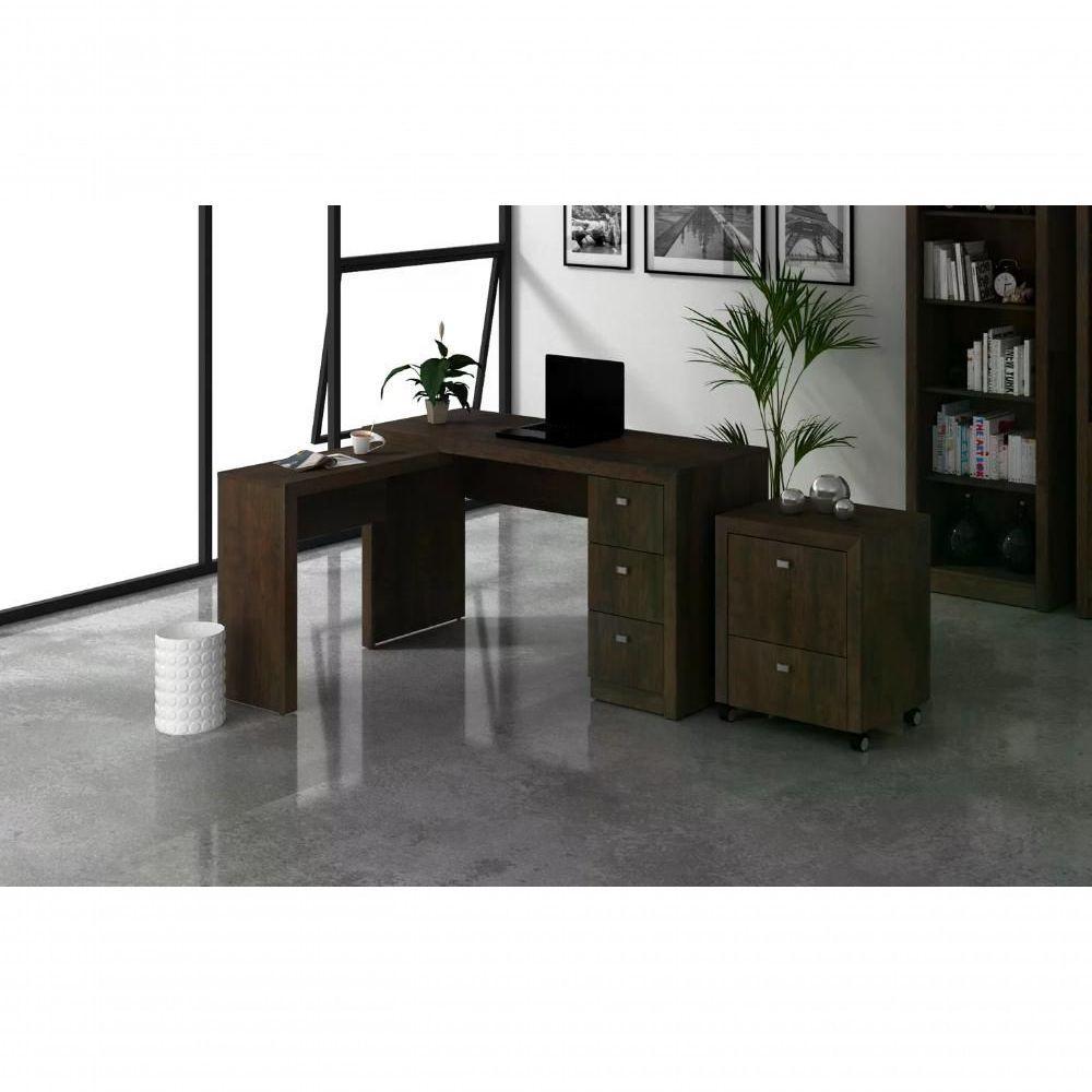 Escrivaninha De Canto Reversível Me4101 Rustico Rustico - 2