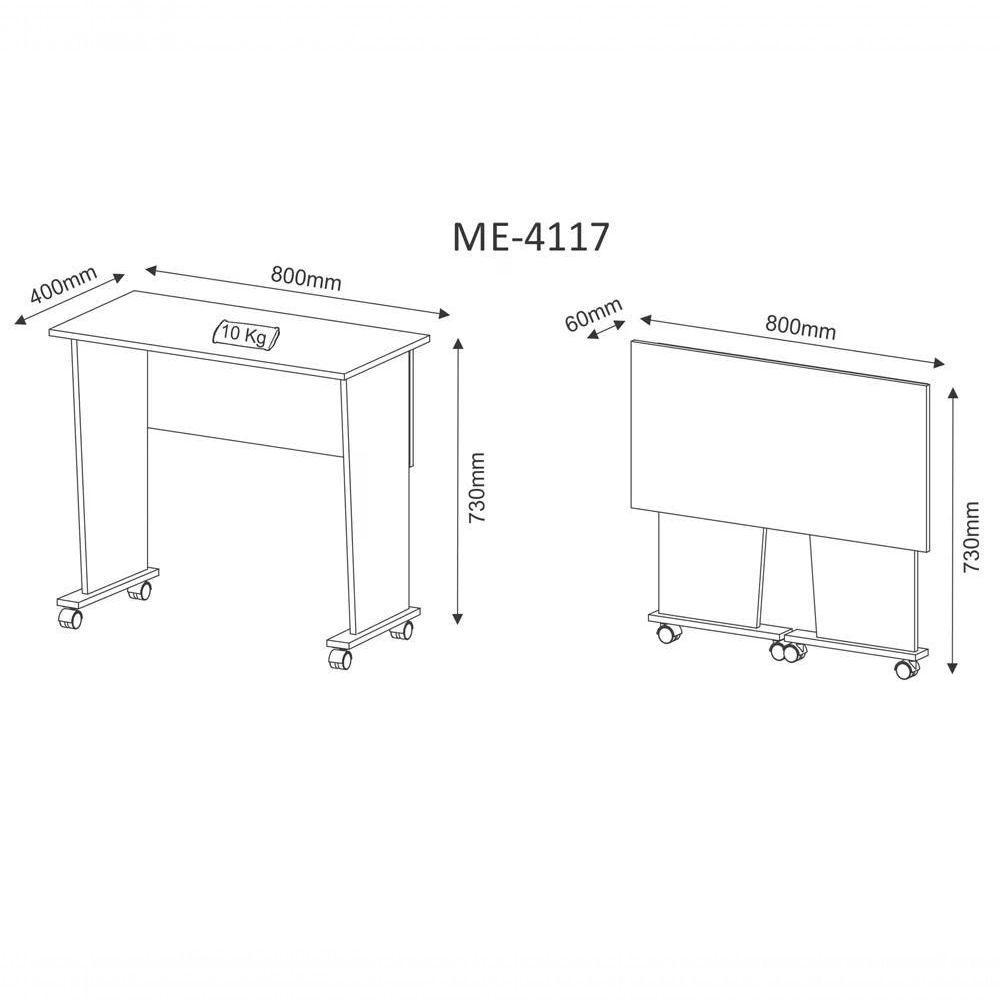 Mesa Multiuso Dobravel Para Notebook Me4117 Nogal Nogal - 4