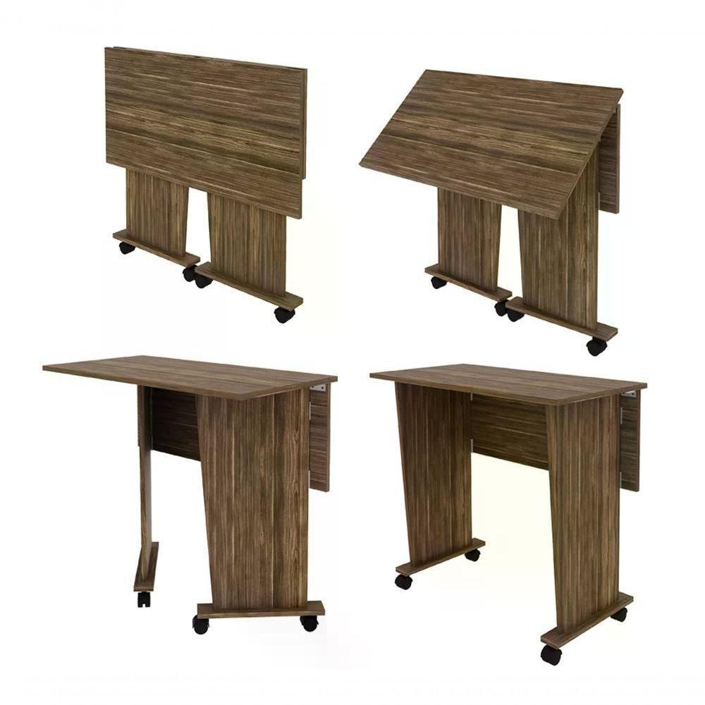 Mesa Multiuso Dobravel Para Notebook Me4117 Nogal Nogal - 5