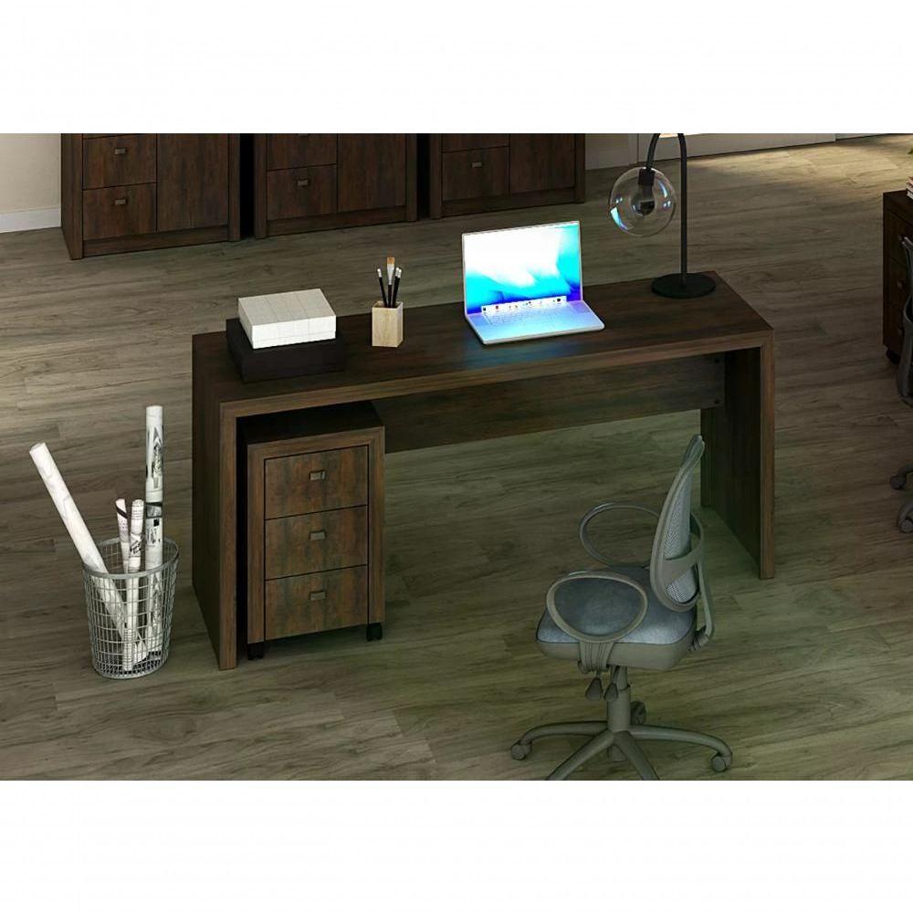 Escrivaninha Para Escritório Me4109 Rustico Rustico - 3